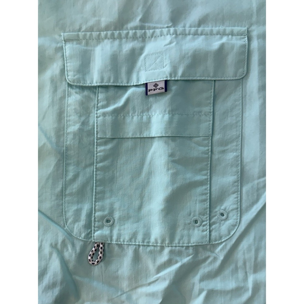Columbia Fishing Shirt Mens 3XL/3XT PFG Short Sleeve Omni-Shade Mint Green Tee - Picture 6 of 14
